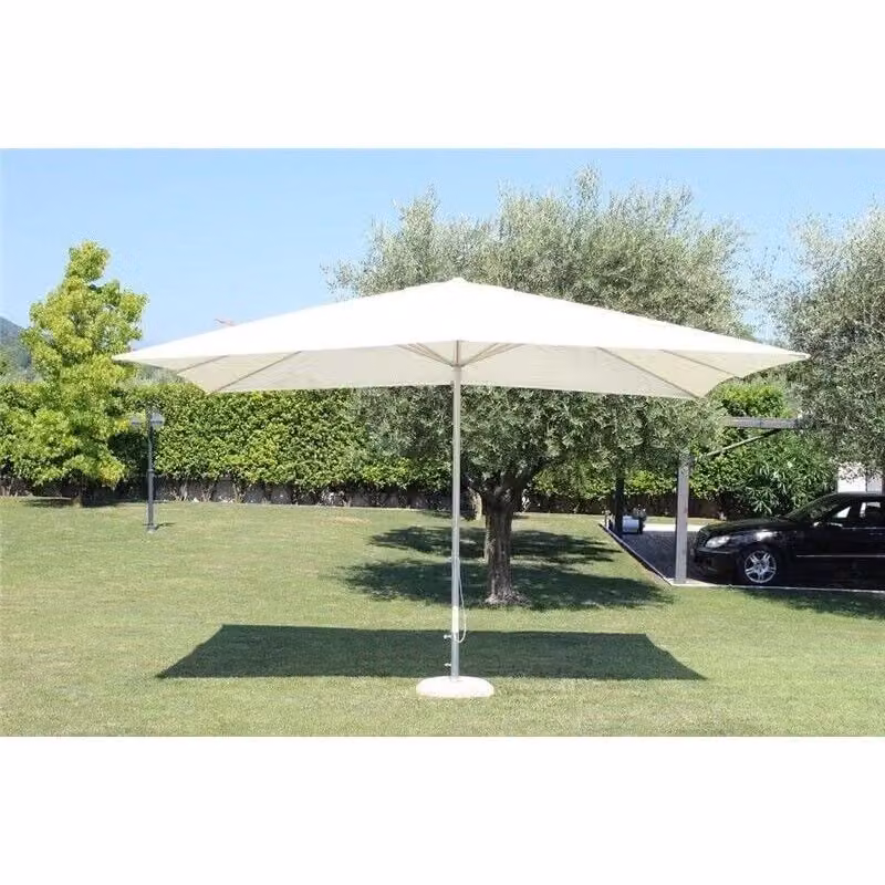 Ombrellone Mercurio con telo in poliestere beige e struttura in acciaio, L/P: 300 x 300 cm – 2