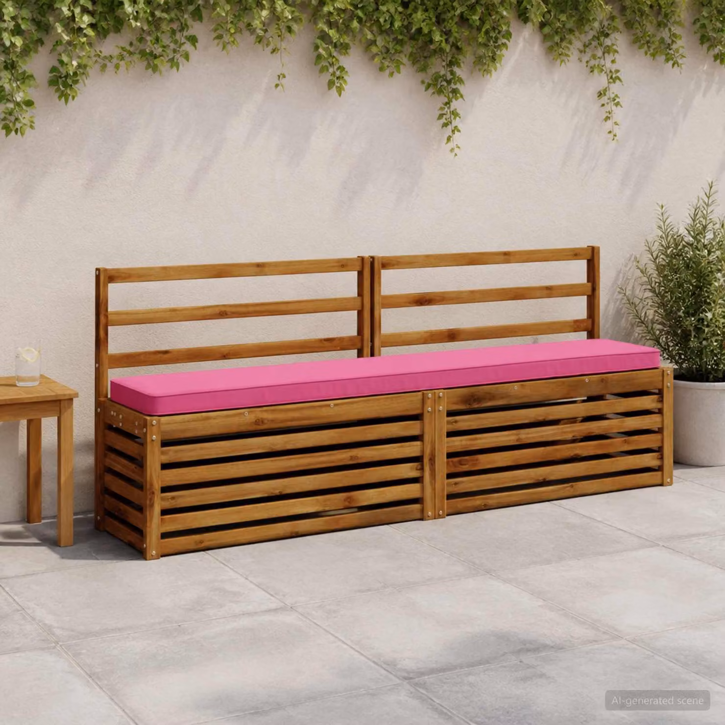 Set di 2 cuscini per panchina vidaXL VUGHT in poliestere rosa con rivestimento rimovibile e resistente ai raggi UV