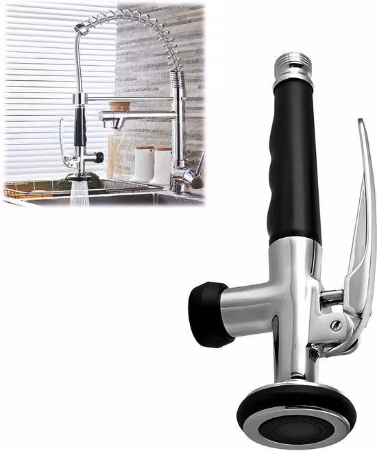 Doccetta da cucina in ottone, testina di ricambio premium, doccetta a piatto da 1/2", doccetta oscillante da cucina