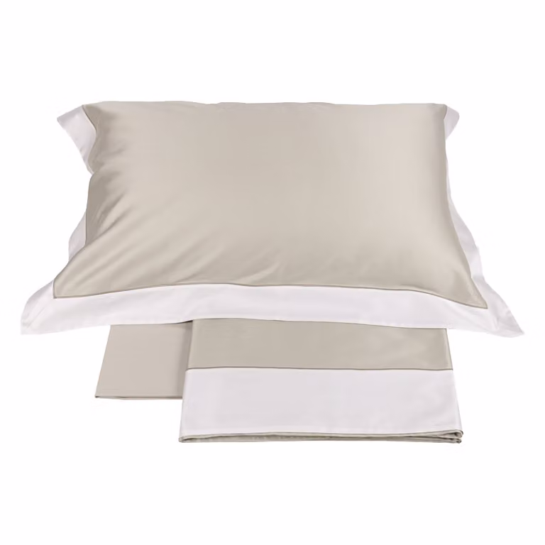 QUADRILATERO Completo lenzuola - Taglia: 2 piazze,Colore: QUADRILATERO - GRIGIO/BIANCO SETA