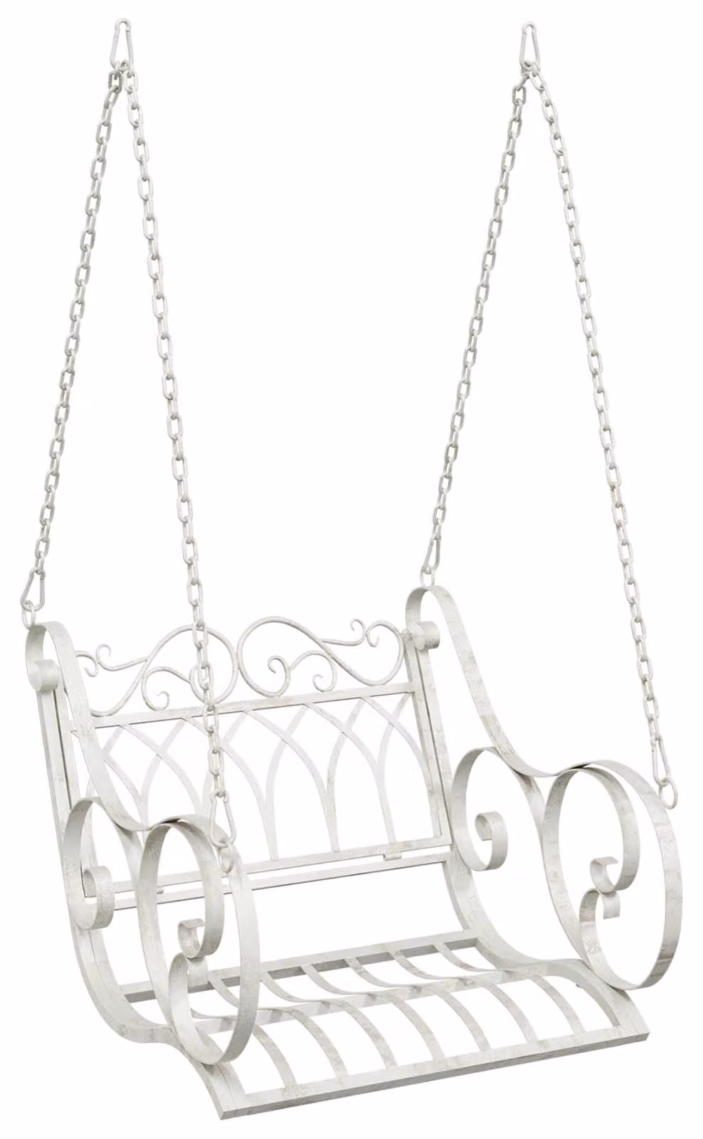 Panchina a Dondolo Acciaio 71 x 75 x 59 cm Bianco Antico