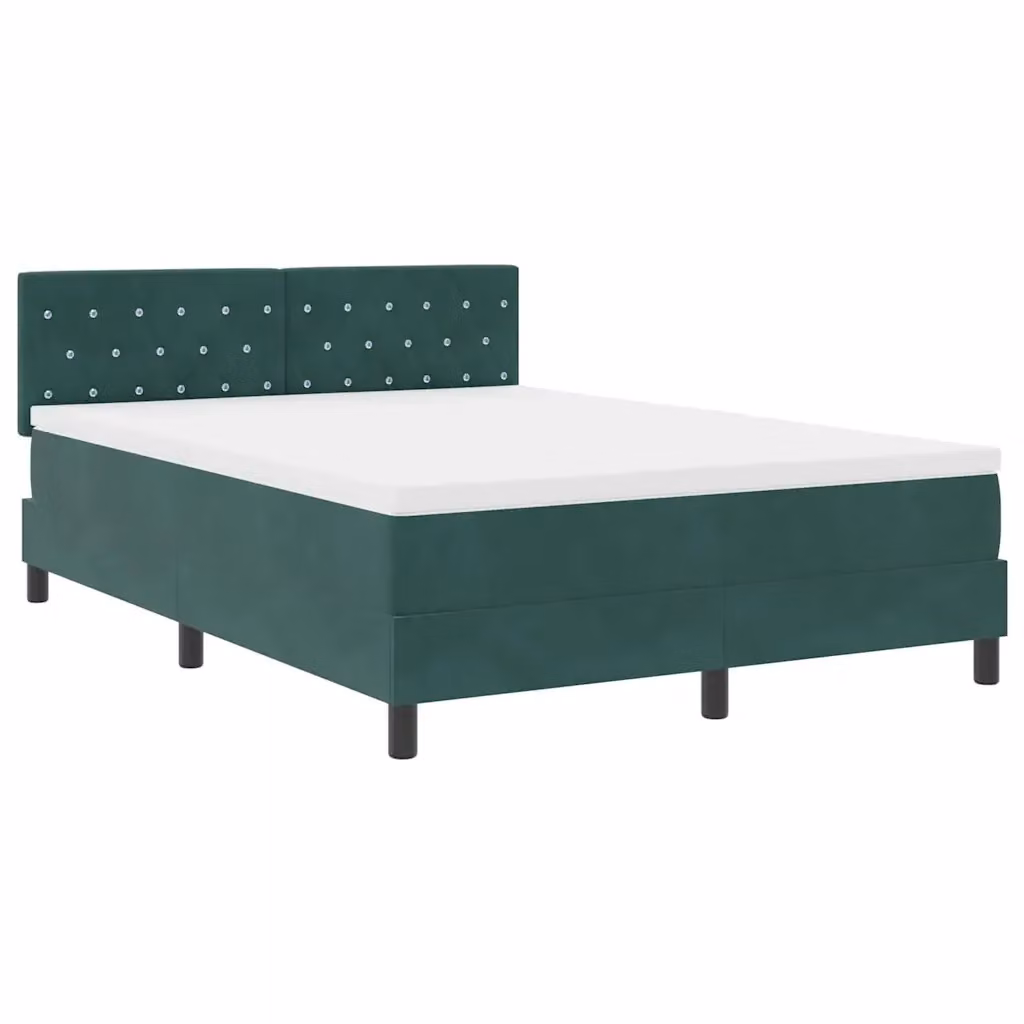 Letto a molla con illuminazione LED vidaXL in velluto verde, L/P/H: 140 x 190 x 88 cm – 2
