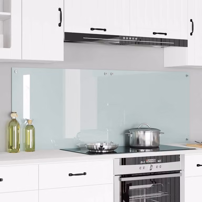 Set di 2 schienali da cucina vidaXL in vetro temperato bianco, L: 80 cm, H: 60 cm