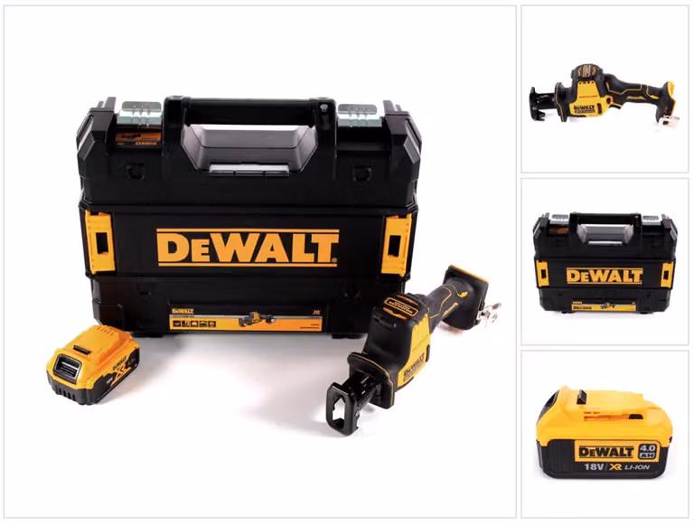 Sega alternativa a batteria DeWalt DCS 369 NT 18 V + 1x batteria 4,0 Ah + TSTAK - senza caricabatterie