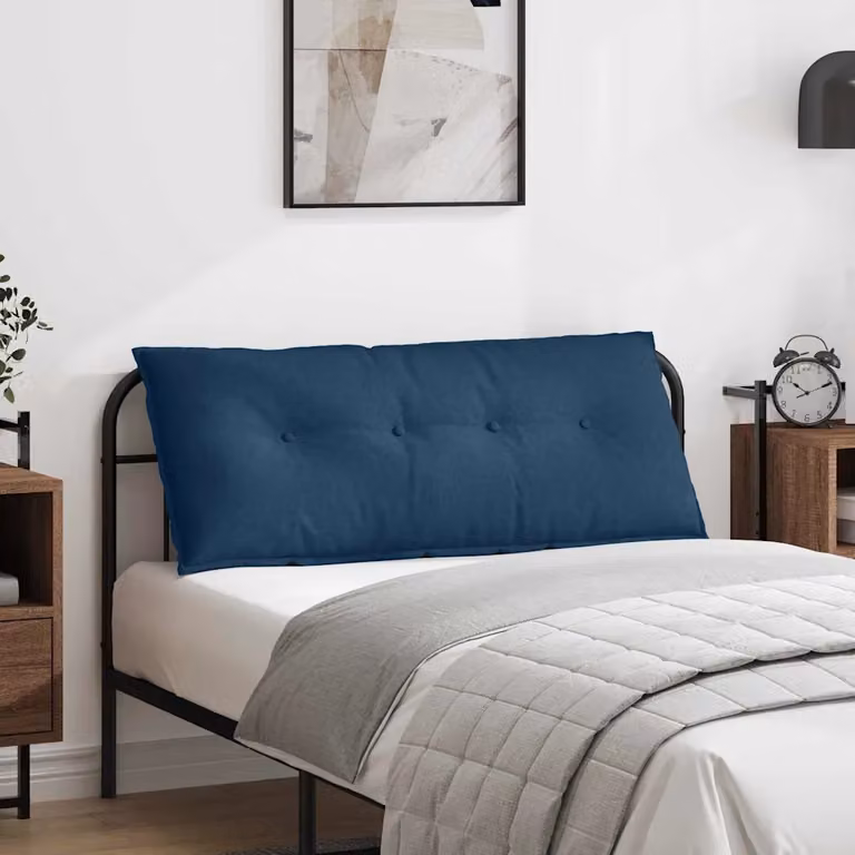 Cuscino per schiena vidaXL blu in tessuto con rivestimento rimovibile L 120 cm x P 19 cm x H 50 cm