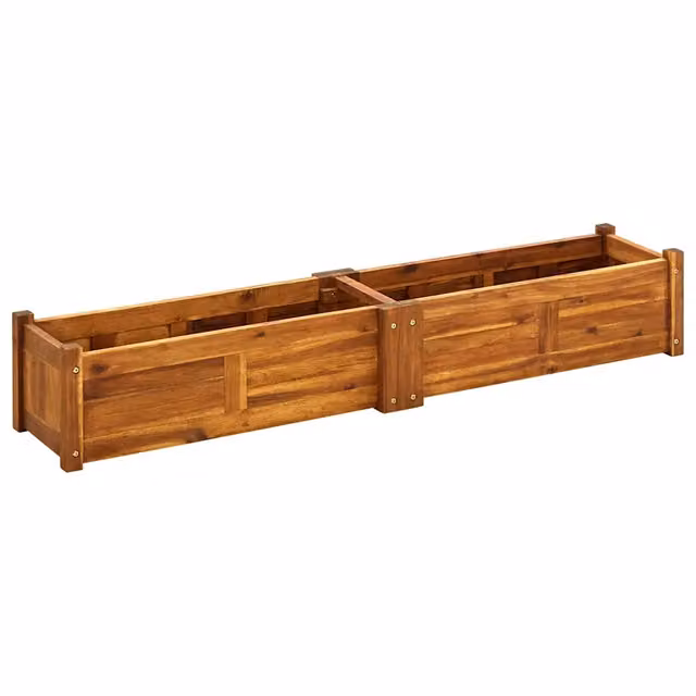 Letto rialzato da giardino in legno di acacia marrone L: 150 cm, P: 30 cm, H: 25 cm