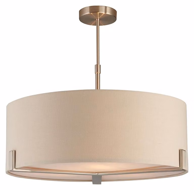 Lampada a sospensione HAYFIELD, nichel satinato, 3xE27x20W, tessuto, dimensioni: 49x56,6x56,6 cm, IP20, Endon