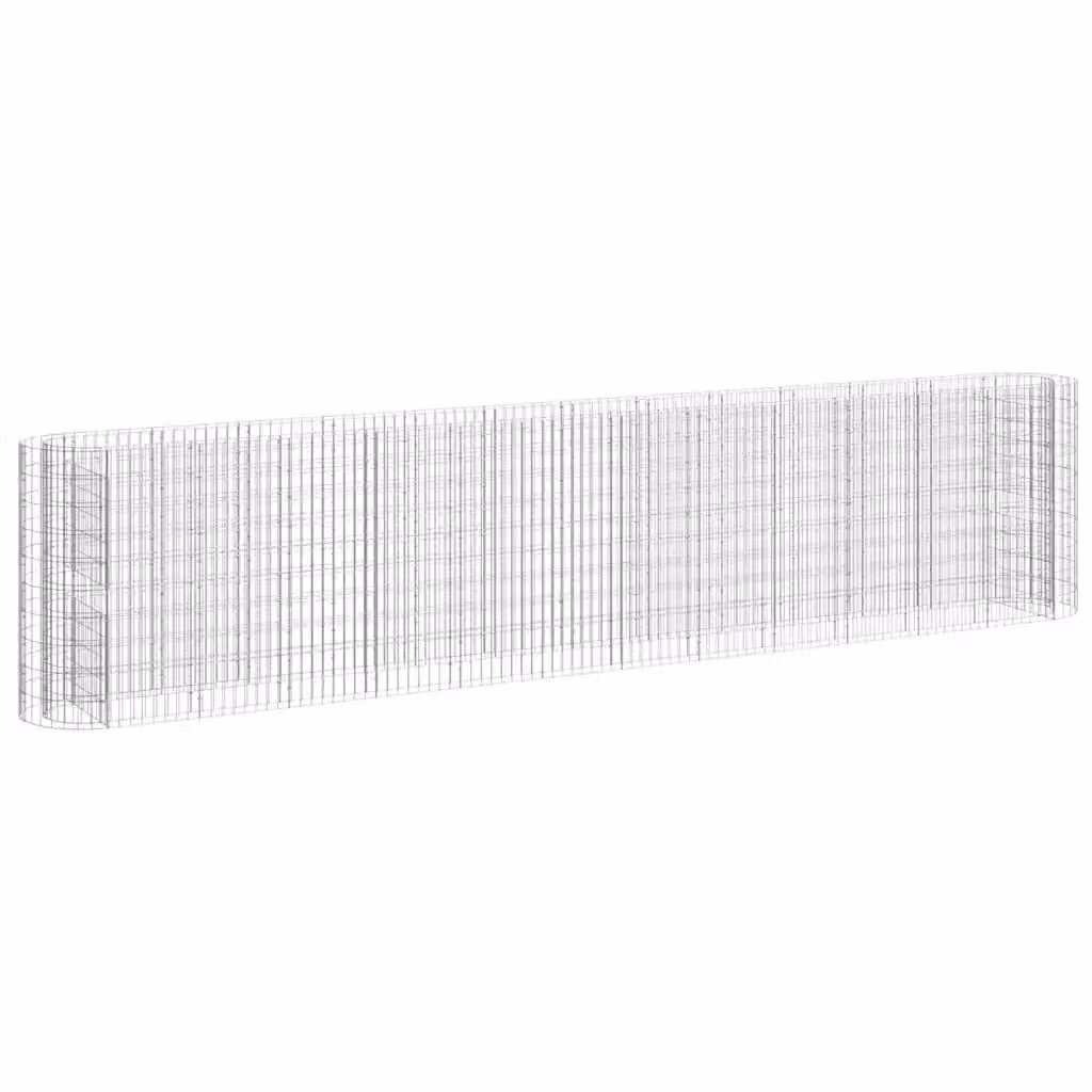 Gabbione con Letto Rialzato vidaXL in Acciaio Zincato Argento L: 470 cm, P: 50 cm, H: 100 cm – 2