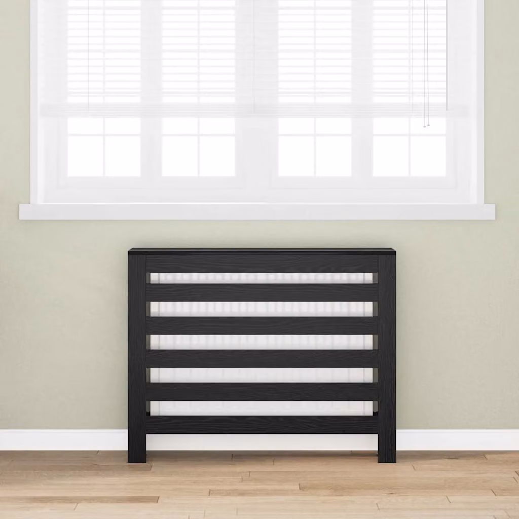 Copertura per radiatori vidaXL Rovere Nero L 104 cm x P 20 cm x H 82 cm