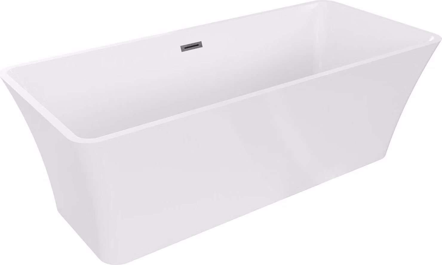 Mexen Tonia vasca da bagno autoportante 170 x 75 cm, bianca, troppo pieno gun gray spazzolato - 52171707500-66