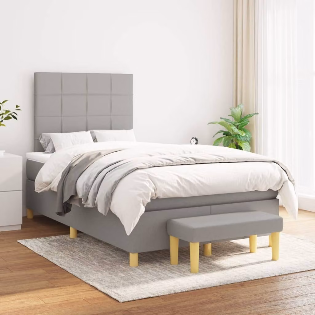 Maison Exclusive - Giroletto a Molle con Materasso Grigio Chiaro 120x200cm Tessuto