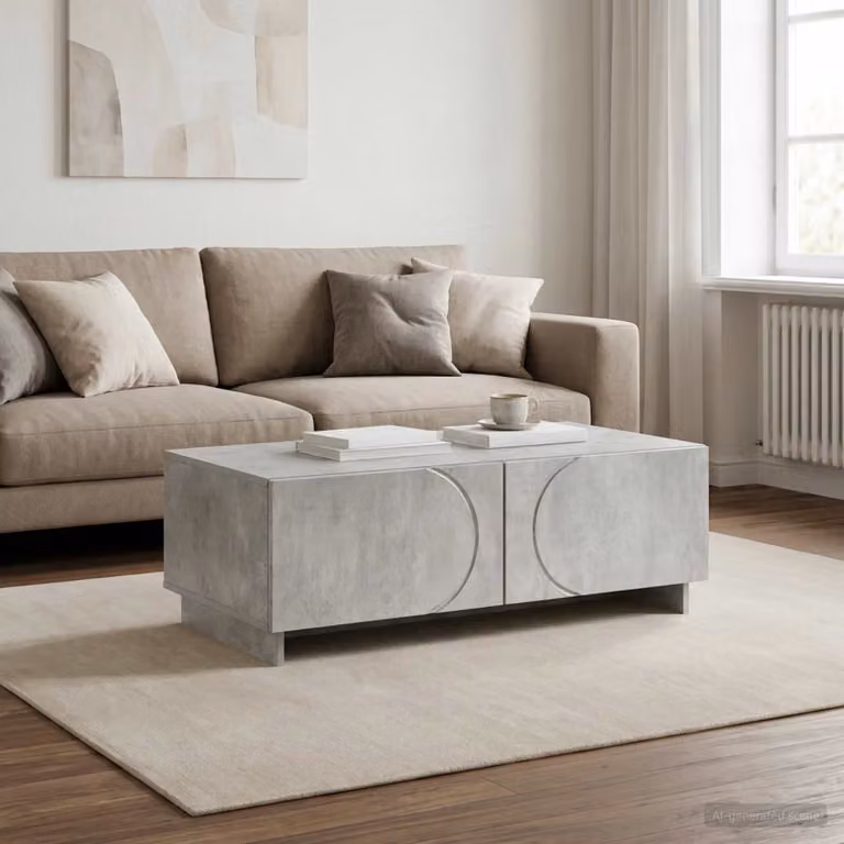 vidaXL Tavolino da salotto moderno in composito Grigio, L 102 x P 50,5 x H 35 cm