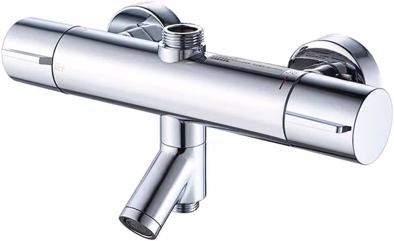 Miscelatore termostatico per doccia, con limitatore di temperatura a 38°C, dotato di 3 uscite, con attacco G 1/2", adatto per bagno e doccia
