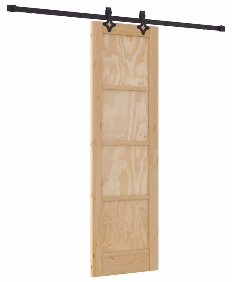 Porta scorrevole Naturale e Nero 61 x 198,5 cm