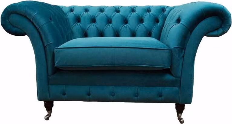 Chesterfield Design Sessel Couch Polster Luxus Textil Couchen 1 Sitzer