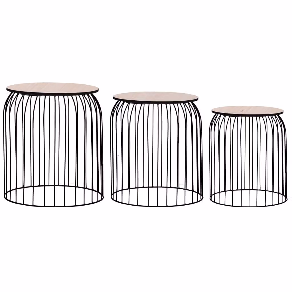 The Living Store Tavolini 3 pezzi neri