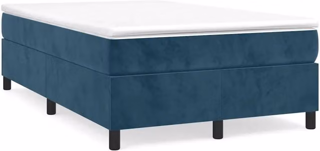 Letto matrimoniale moderno DESIGN IN con struttura imbottita in velluto blu e rete a molle L: 120 cm, P: 200 cm