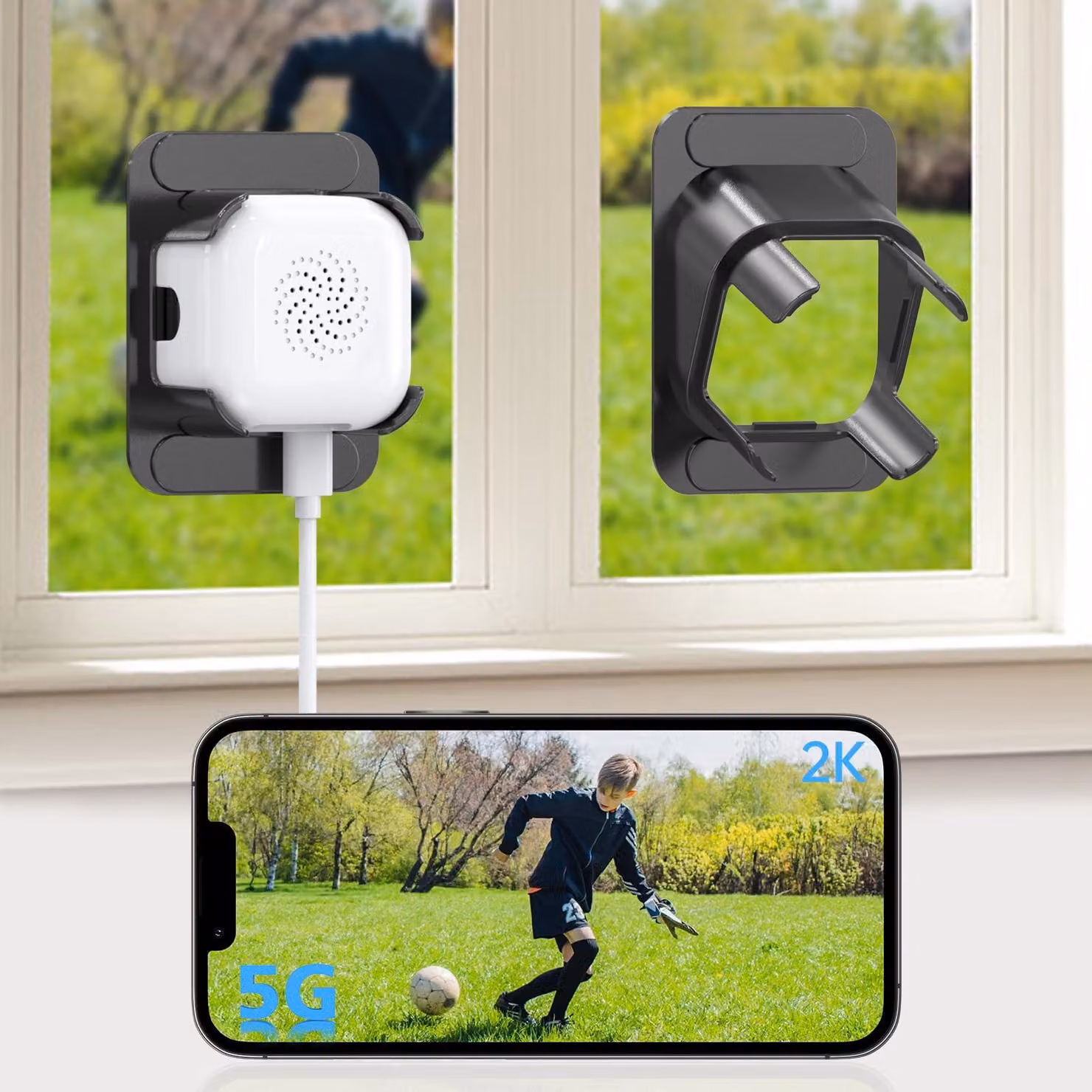Telecamera per finestre da interno ANYQOO, 3MP 2K, Wi-Fi dual-band 2,4G e 5GHz
