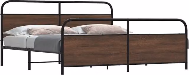 Giroletto senza Materasso in Metallo-Struttura Letto Rovere Marrone 183x213 cm 594561