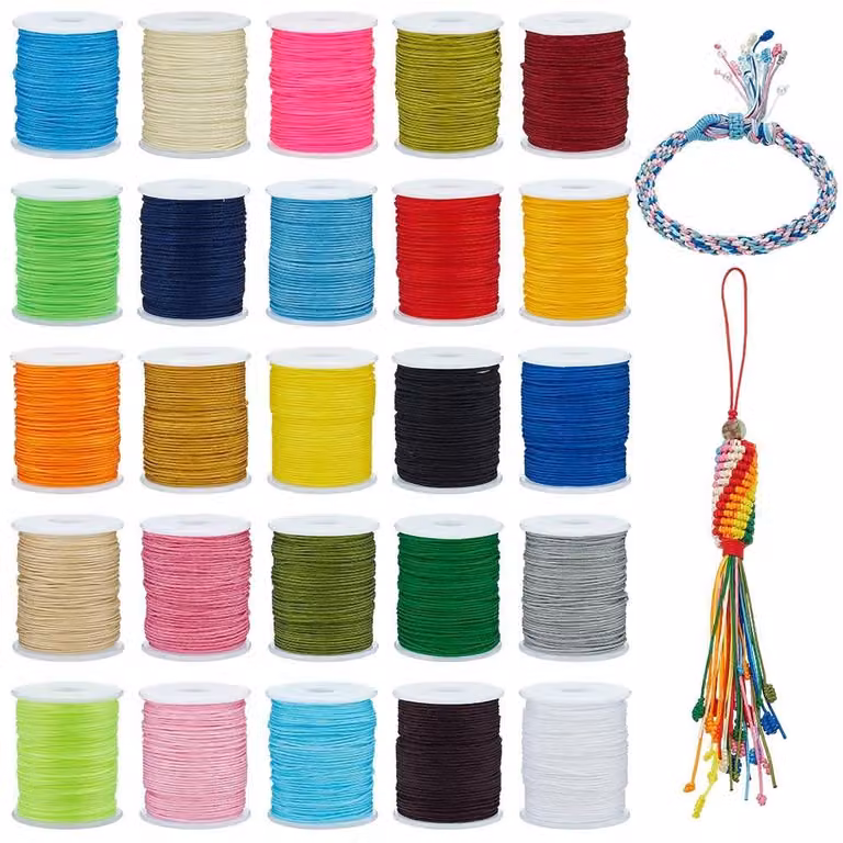 Inovra - Cordino in nylon da 0,8 mm - 26 colori - Cordino per perline - Cordino per macramè - 10 metri per rotolo - Cordino per gioielli