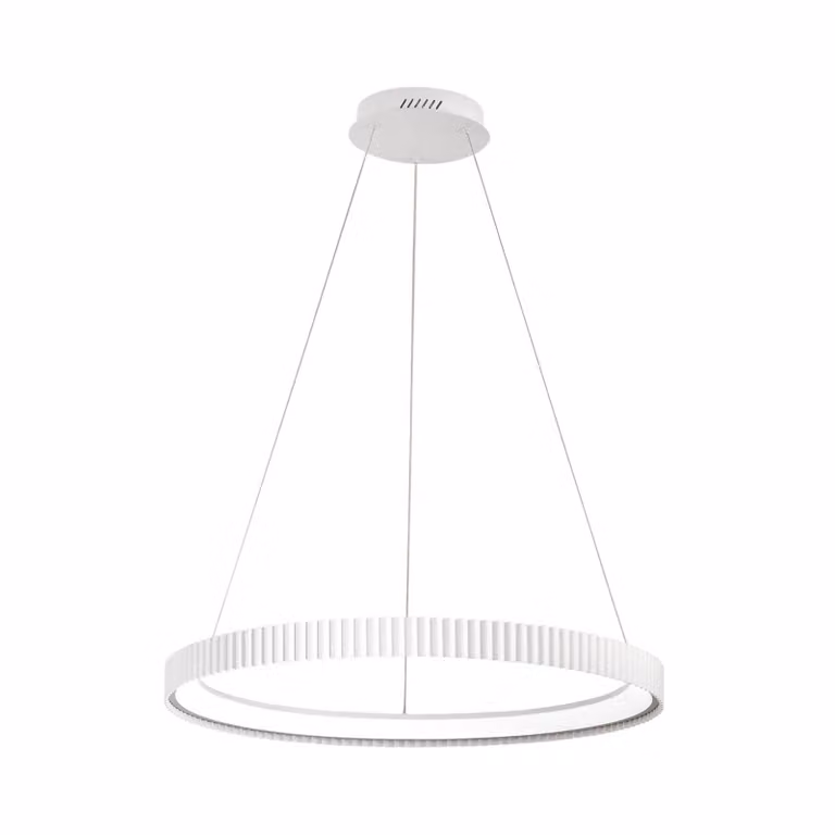 Luce Ambiente Design Lampada LED a sospensione Niike, bianca, Ø 70 cm, metallo, CCT Niike, Bianco / Opale, Soggiorno / Sala da pranzo, Metallo, Moderno