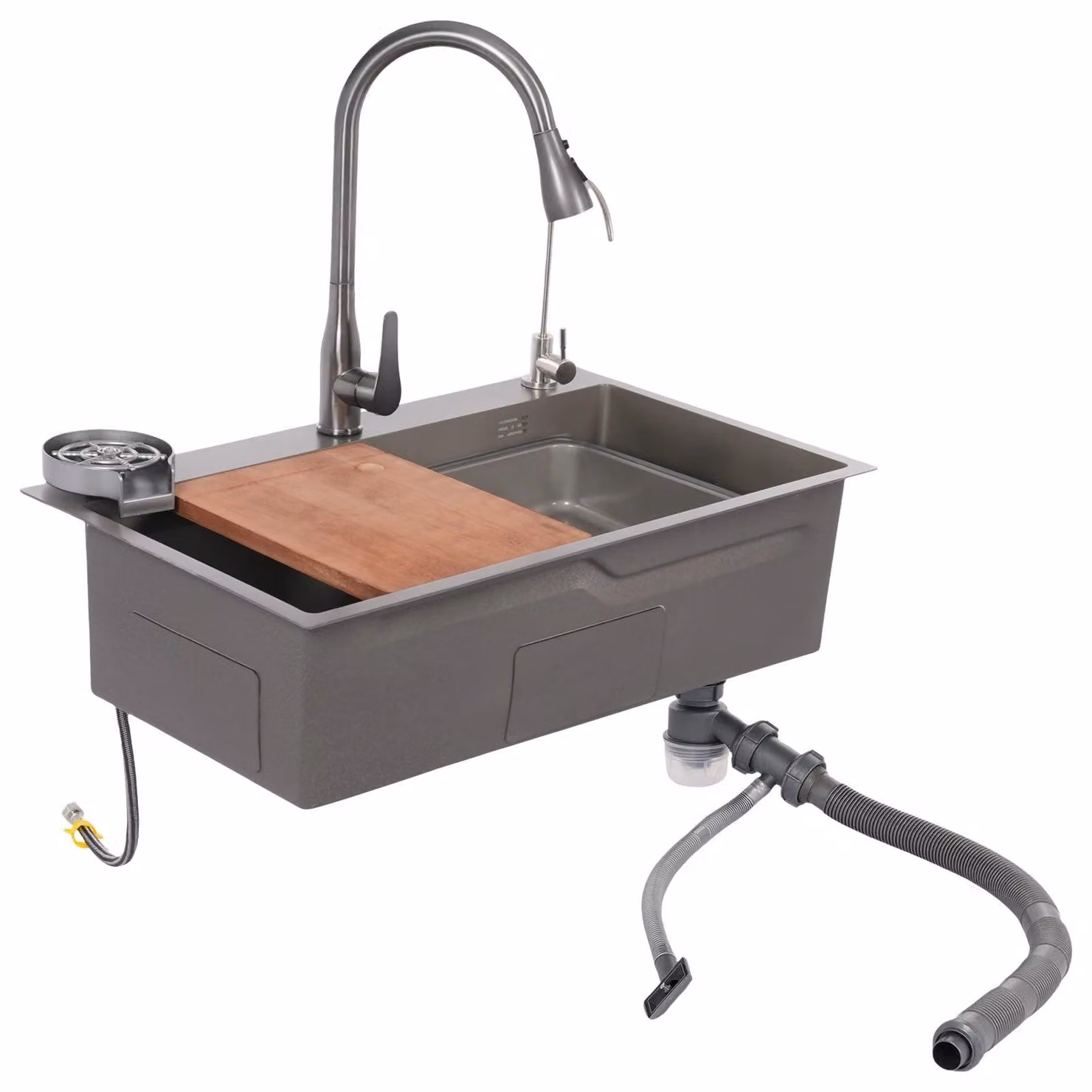 Lavello – Lavello da cucina – Lavabo – Lavello da incasso – Lavello per attività di ristorazione – Rubinetto estraibile multifunzione
