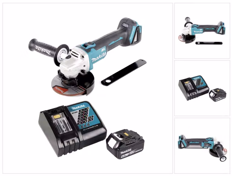 Smerigliatrice angolare a batteria Makita DGA 506 RG1 18 V 125 mm brushless + 1x batteria ricaricabile 6,0 Ah + caricabatterie