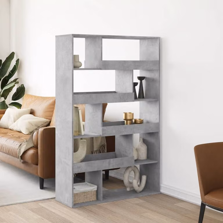 Libreria moderna vidaXL in truciolato e MDF, Grigio, L 100 cm x P 33 cm x H 156,5 cm
