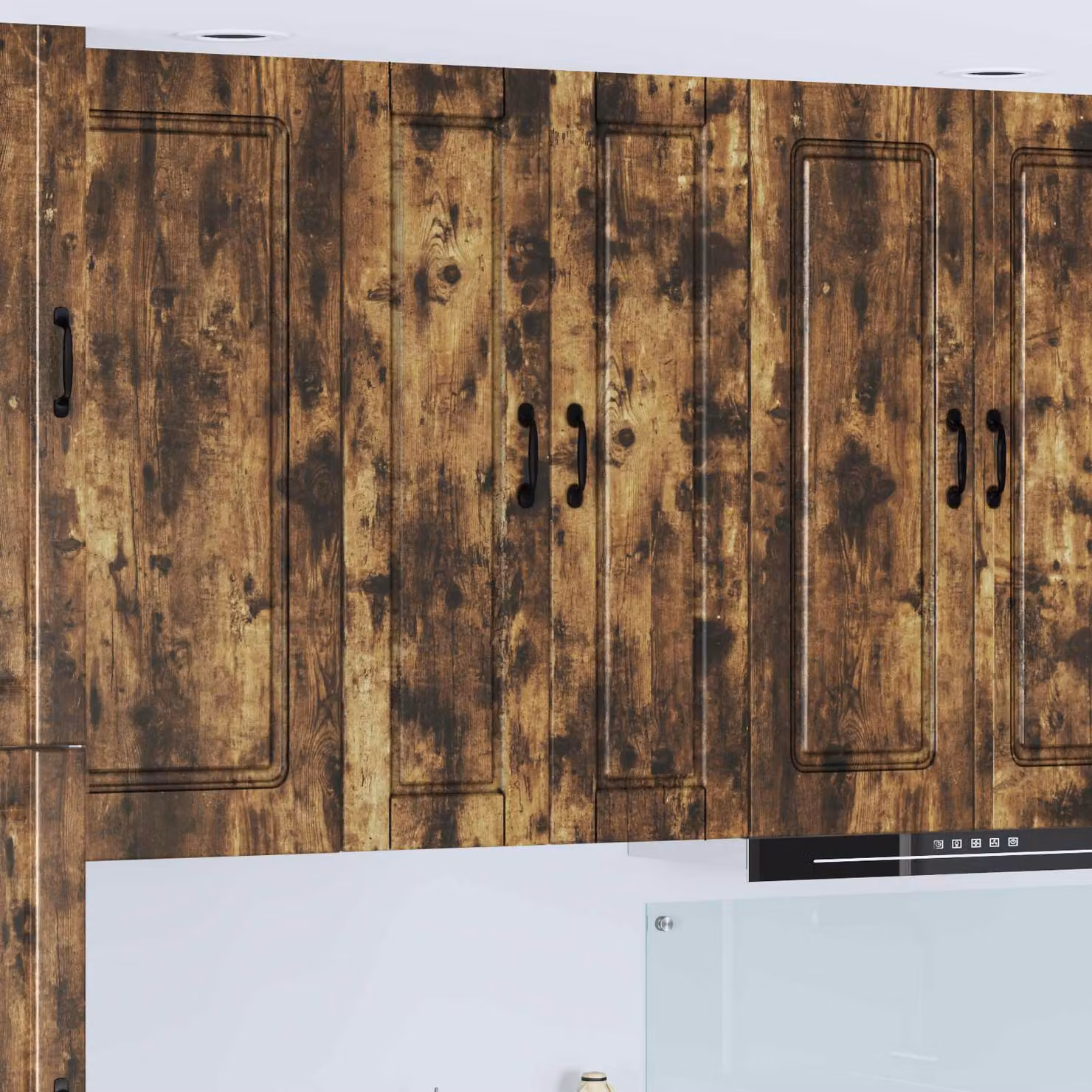 Armadietto a muro vidaXL PORTO moderno in legno Rovere fumé con ante a battente e ripiani interni L/P/H: 30 x 31 x 100 cm