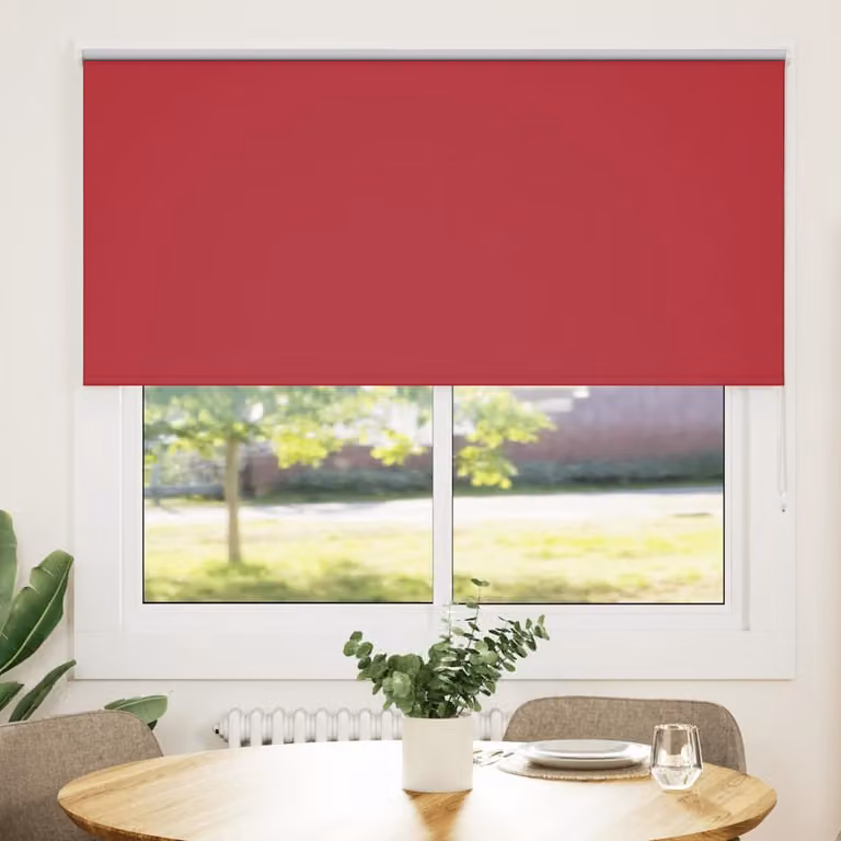 Tenda a Rullo Oscurante vidaXL Rossa in Poliestere L: 160 cm, H: 150 cm