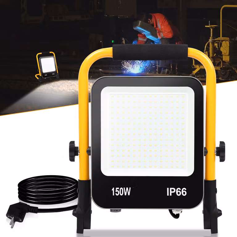 Jopassy proiettore treppiede Faro LED proiettore da costruzione con spina 150W
