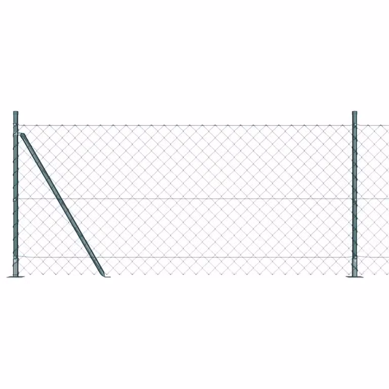Recinzione a maglie vidaXL con base in cemento verde in acciaio rivestito in PVC L: 10 m, H: 0,8 m