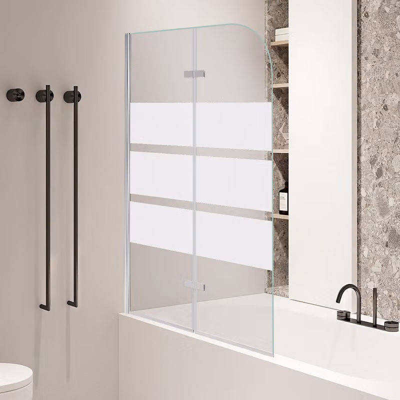 Clanmacy cabina doccia 100x140cm schermo pieghevole per vasca da bagno Schermo doccia in vetro 6mm NANO Easy Clean