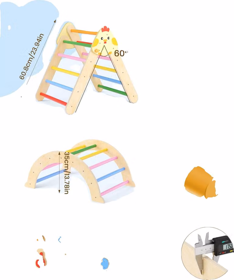 Struttura da arrampicata da interno, design regolabile, costruzione resistente, GIALLA