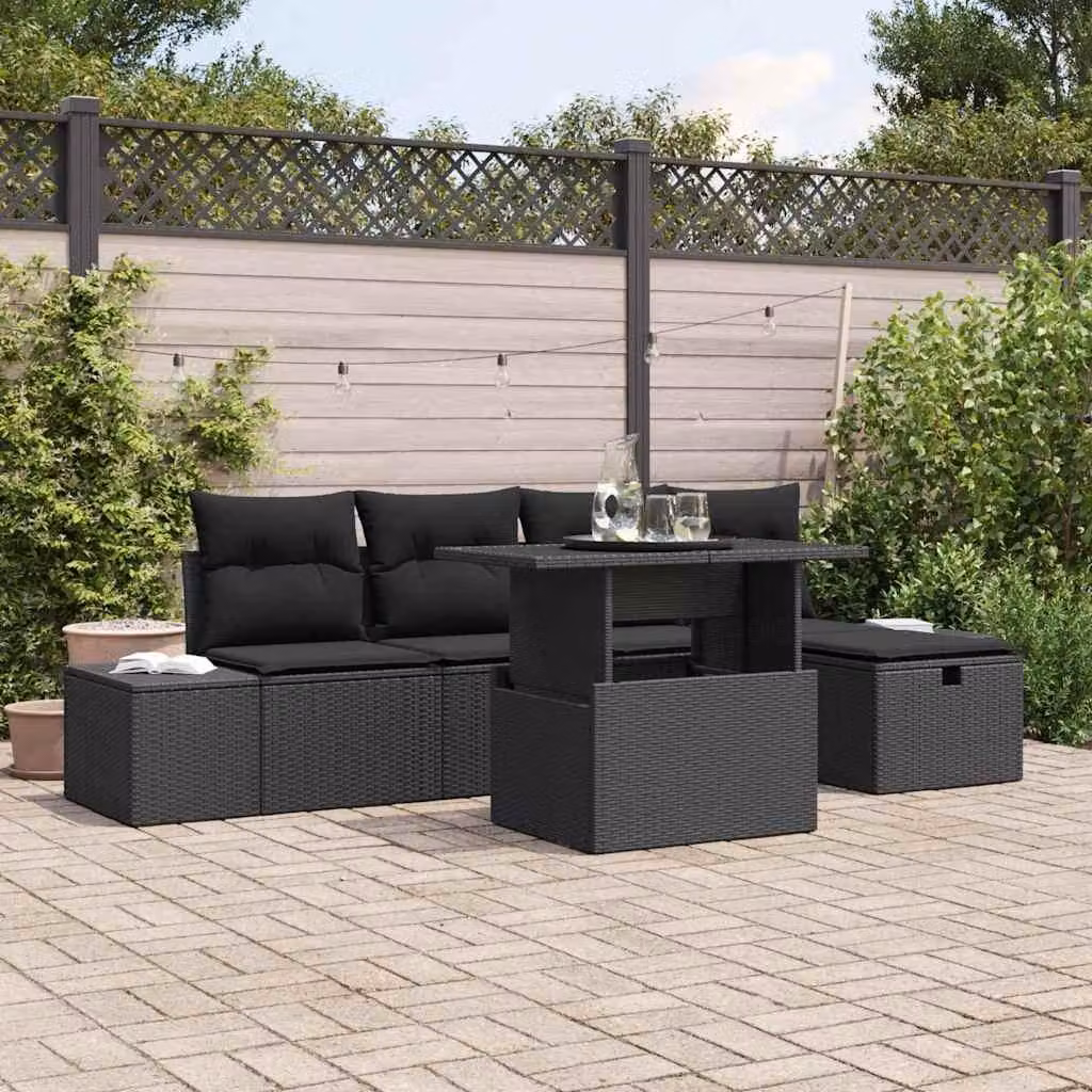 Maison Exclusive - Set da giardino con divano, 6 pezzi, in rattan sintetico