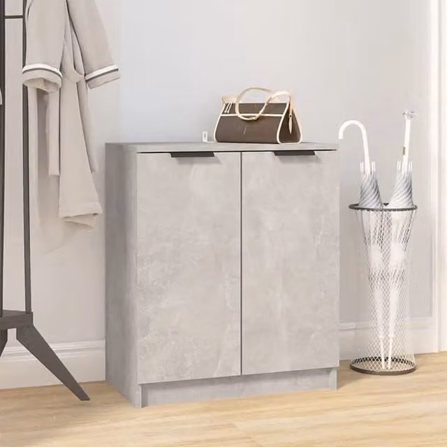 Scarpiera-Scaffale per scarpe Grigio Cemento 59x35x70 cm in Legno Multistrato