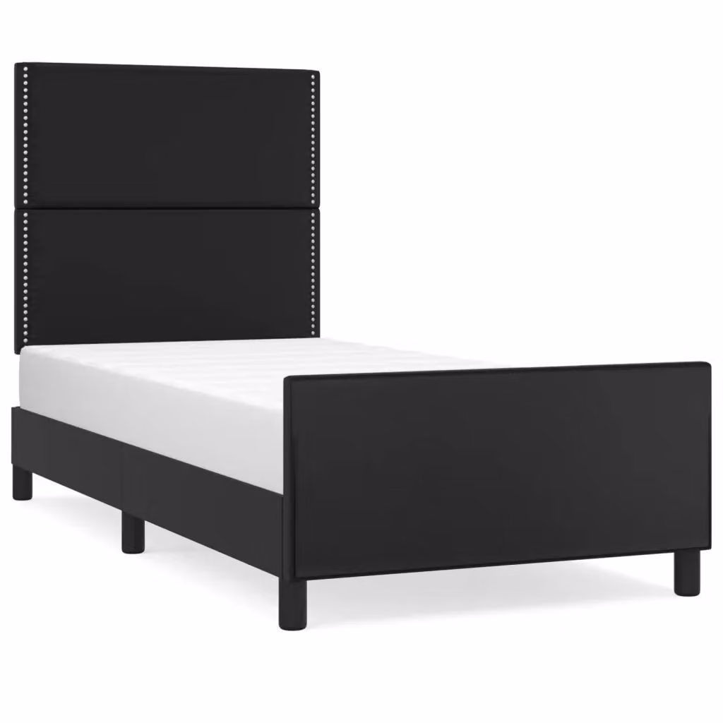 Giroletto con Testiera vidaXL in Similpelle Nero 90x190 cm – 2