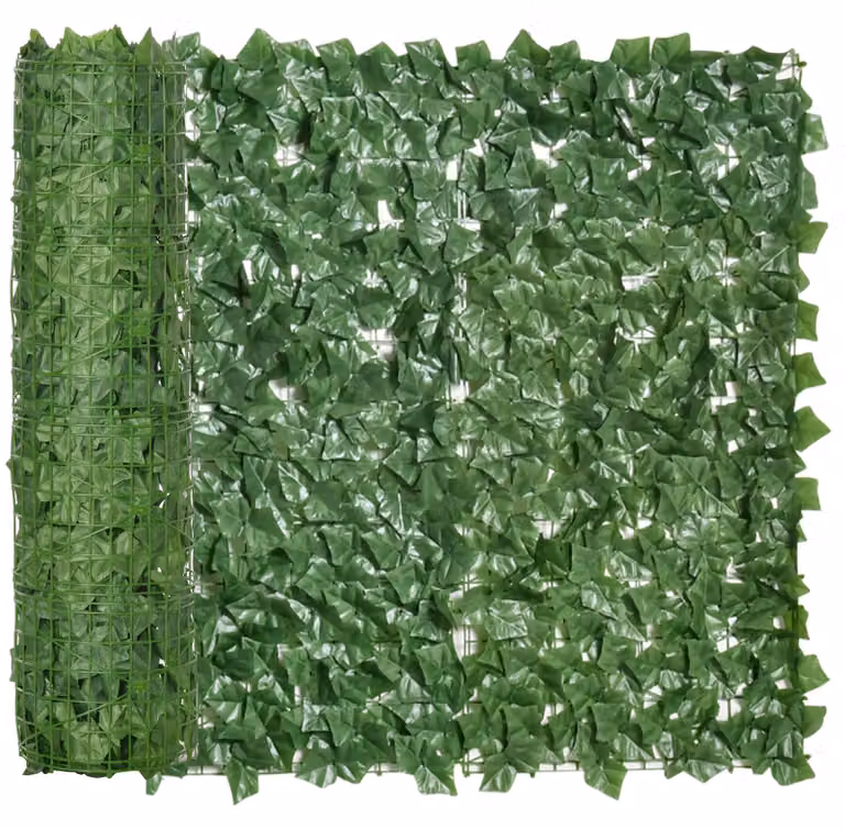 Arella Siepe Sintetica Artificiale 3x1m per Balcone e Giardino Foglie Verde Scuro