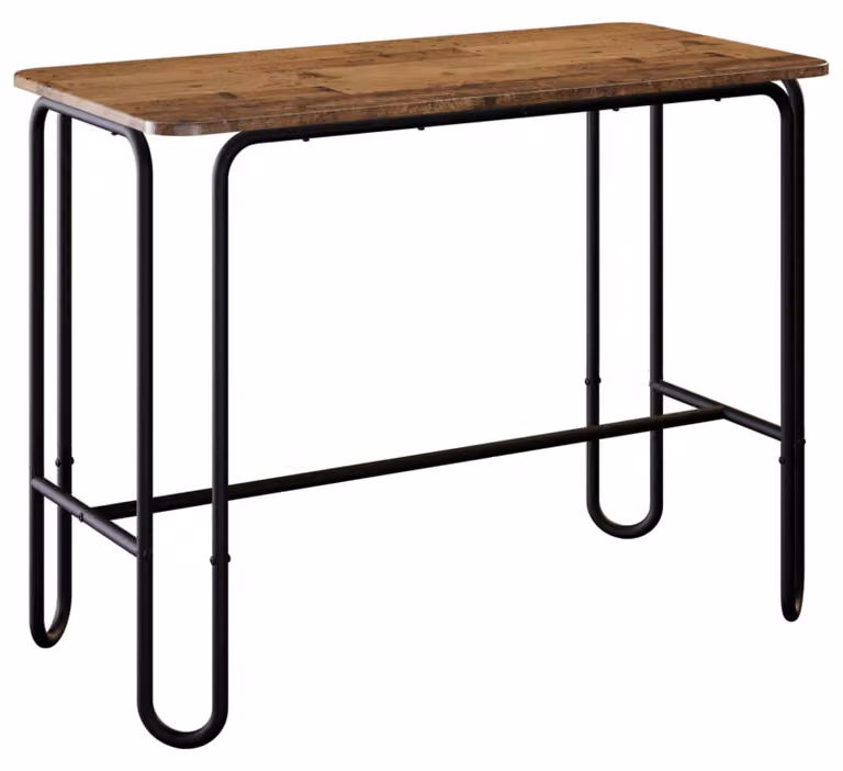 Tavolo da pranzo, dimensioni 100 x 50 x 75 cm, realizzato in materiale composito di legno, proveniente da legno riciclato, con angoli retti