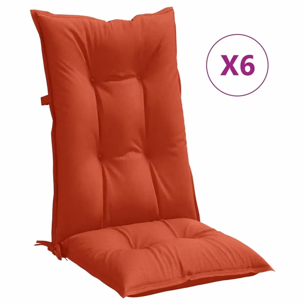 Cuscino per sedia con schienale alto vidaXL, colore rosso mélange, in tessuto di poliestere, L 120 cm x P 50 cm x H 7 cm