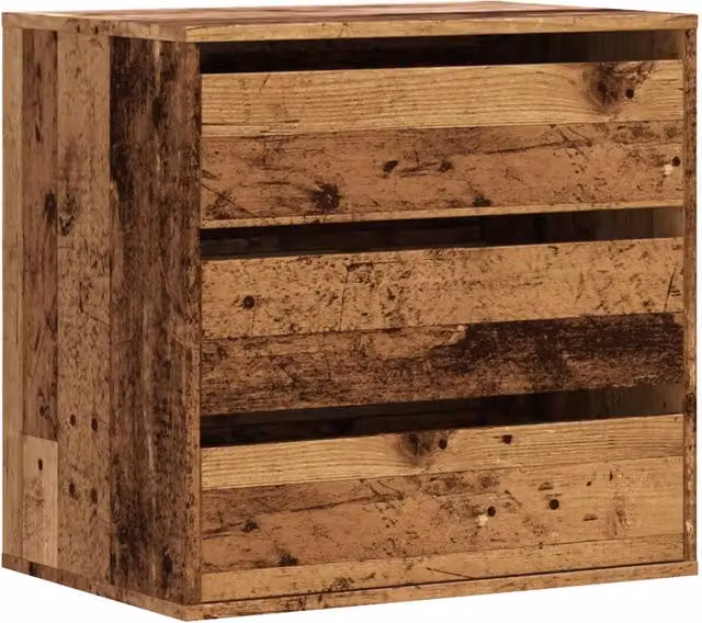 Cassettiera Angolare in Legno Multistrato Colore Marrone Antico L/P/H: 60 x 41 x 58 cm