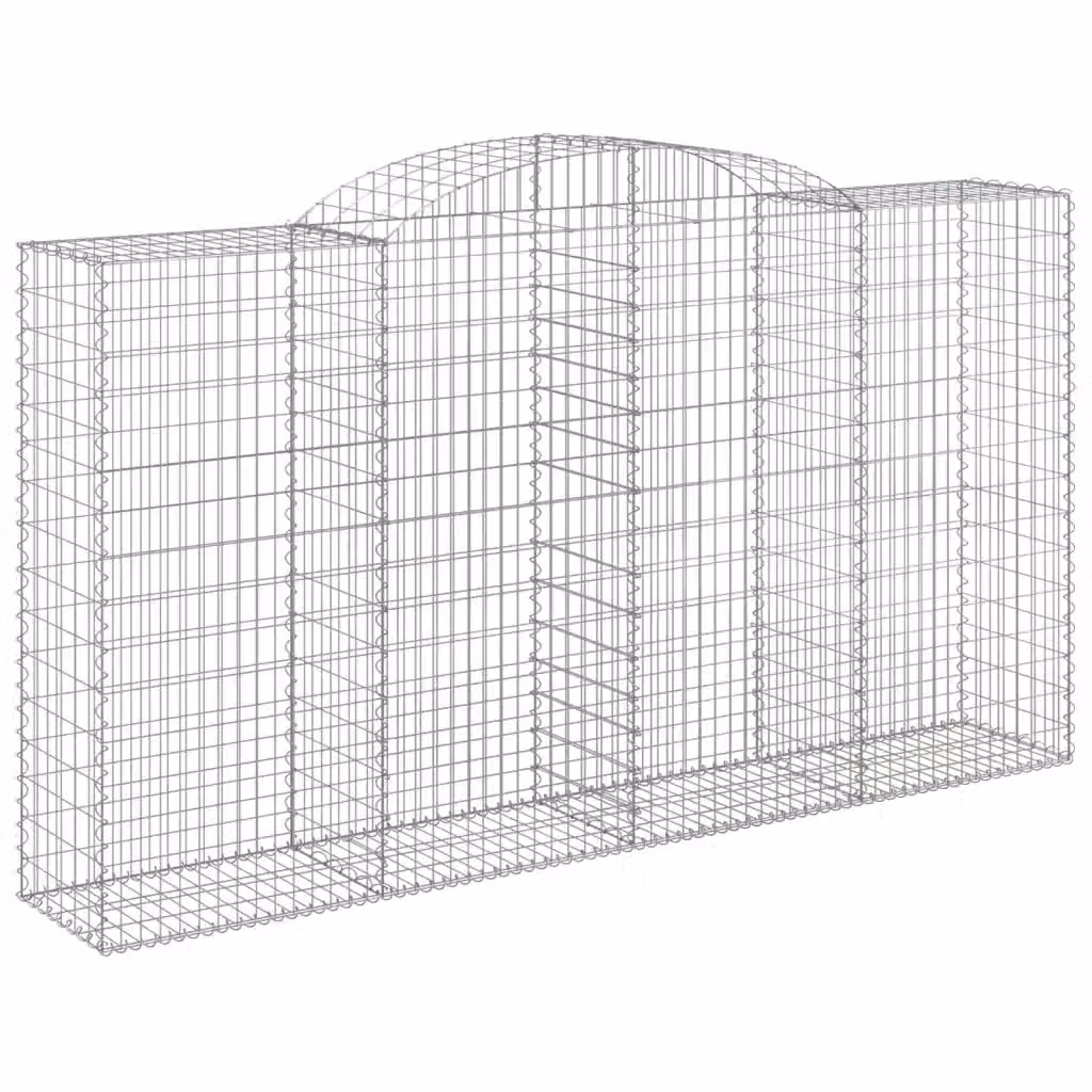 Cesto Gabbione ad Arco vidaXL in Acciaio Zincato Argento L: 300 cm, P: 50 cm, H: 160/180 cm – 2