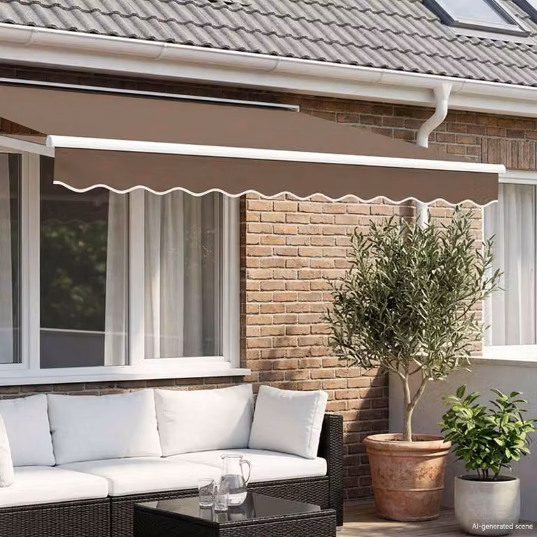 Maison Exclusive - Sostituzione del meccanismo di avvolgimento per tenda da sole, colore tortora, poliestere, lunghezza 4,5 metri