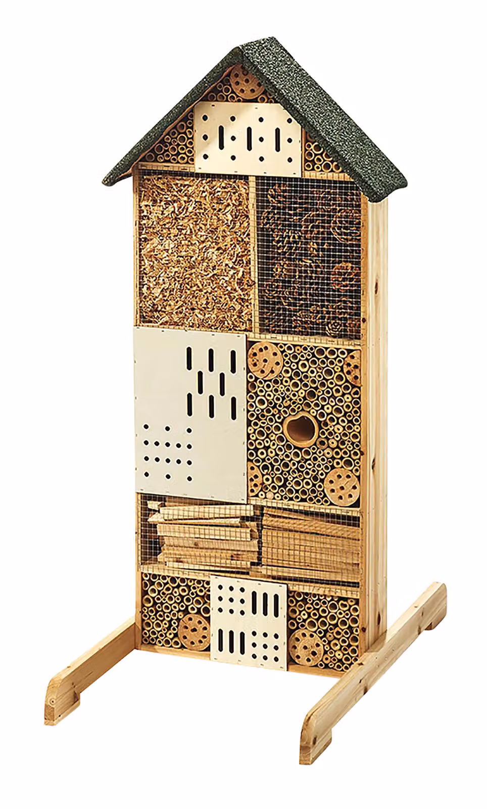 Albergo per insetti Casetta per insetti HONEY in legno di abete - con riempimento in vari materiali - decorazione da giardino cassetta nido api naturali uccelli