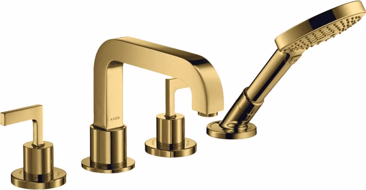 hansgrohe AXOR Citterio Armature d'arête de carrelage à 4 trous avec béqu'illes, 39454990, 39454990