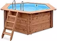 Piscina fuori terra rettangolare in legno JARDIN 354 color marrone PISCINE ITALIA