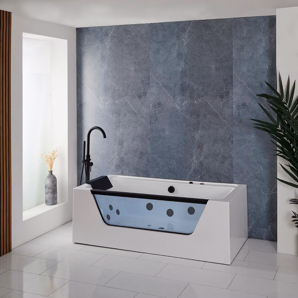 Vasca Idromassaggio a Doppia Estremità 1700x800mm Nera - Breeze