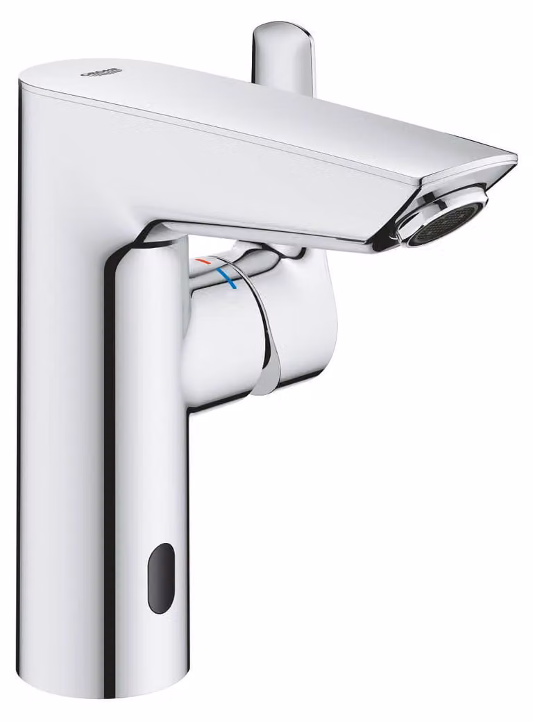 Grohe Eurosmart Mitigeur monocommandé pour lavabo, M-Size, saillie 122mm, vidage Push-Open, déclenchement sans contact, alimentation par pile, 23975003, 23975003