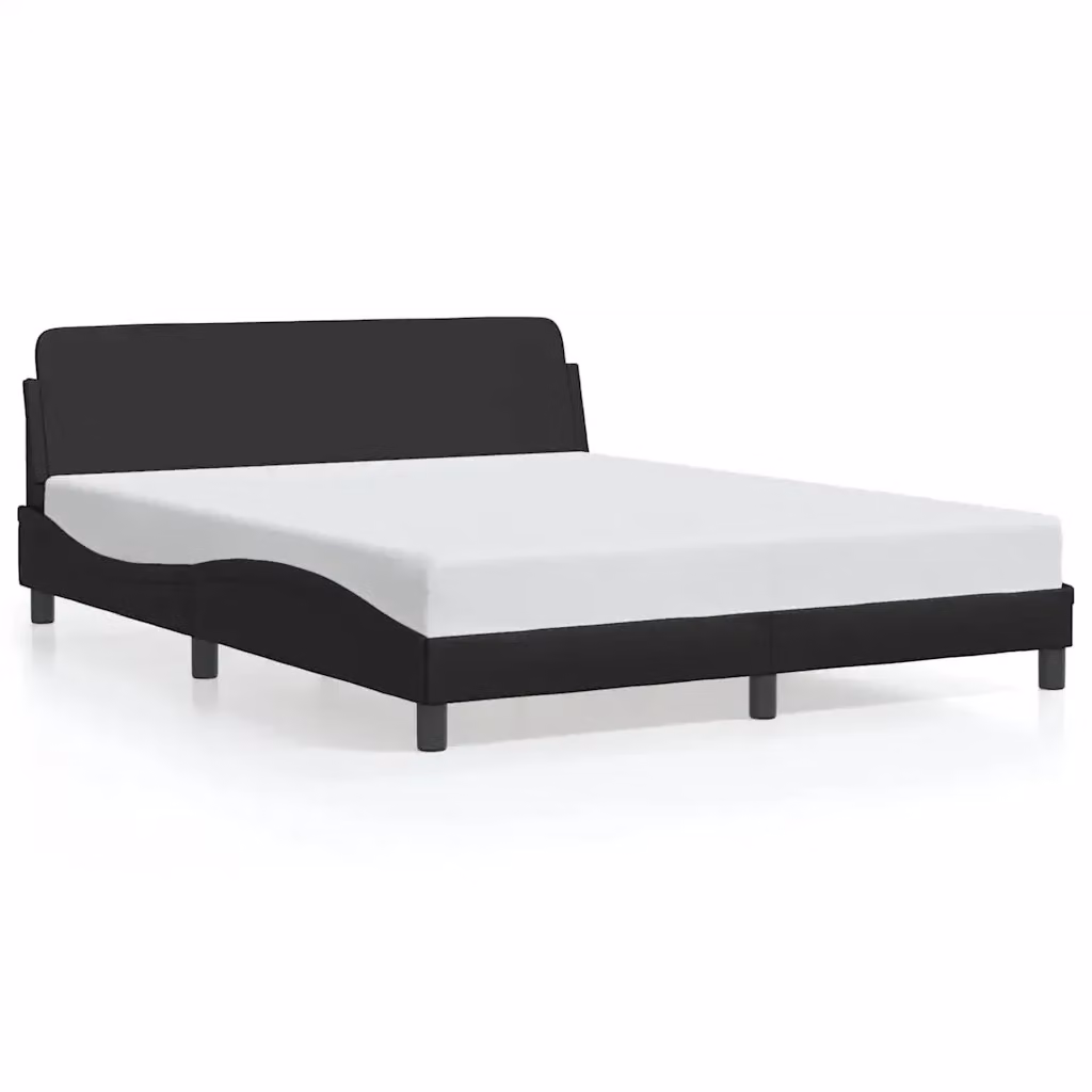 Letto con giroletto Dover vidaXL in similpelle nero 160x200 cm – 2