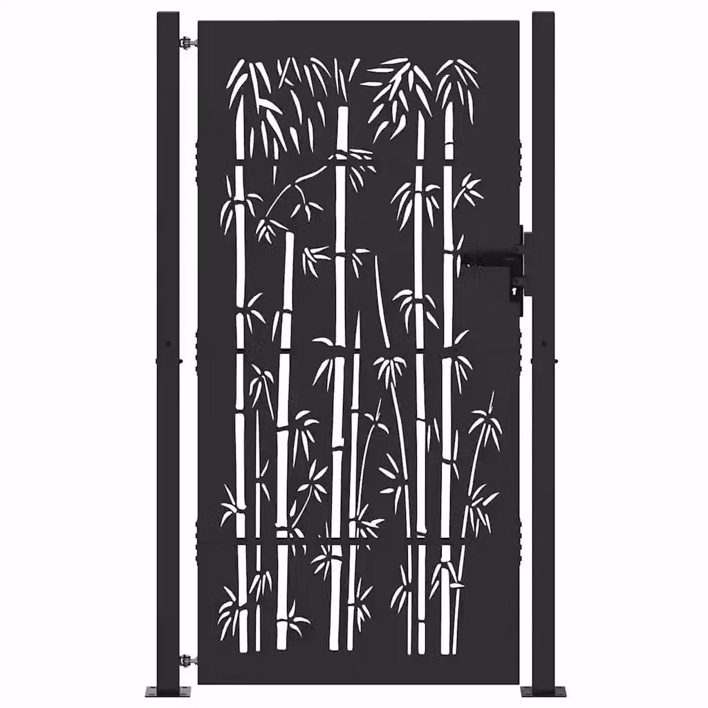 Cancello singolo da giardino vidaXL in acciaio nero L: 110 cm, H: 205 cm – 2